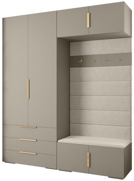 ABIKS MÖBEL Kompaktgarderobe INOVA 1 SATZ 12 Möbelset, Garderobe mit Kleiderstange und Regalen