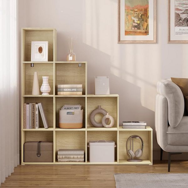 Woltu Bücherregal, 1-tlg, Würfelregal Schrank mit 6 Fächern, 90,5x90,5x30 cm