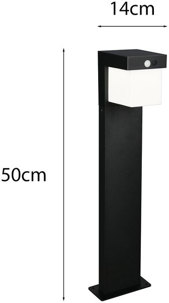 Pollerleuchte COLOMBO mit Solar und Strom, Hybrid mit Bewegungsmelder H: 50cm Bild 4