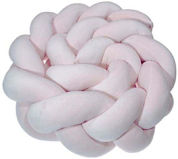 LuMali Nestchenschlange Bettschlange geflochten 210cm Nestchen Bettumrandung Babybett Zopf, Stillkissen Seitenschläfer Velour weich hypoallergen Pastellfarben