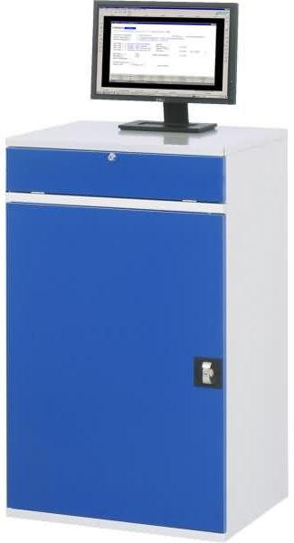 Rau Computerschrank 650 x 520 x 1060 mm stationär lichtgrau/enzianblau