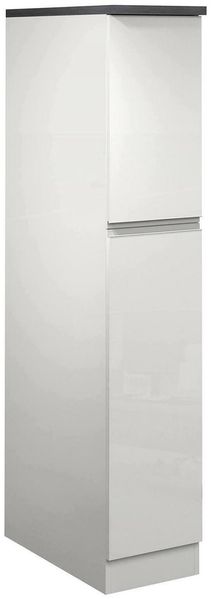 Dmora Küchenschrank Atrax, Mehrzweckschrank, Küchenzeile Schrank, Multifunktionales Kühlregal, 100 % Made in Italy, 30 x 60 x 165 cm, glänzendes Weiß und Schiefer