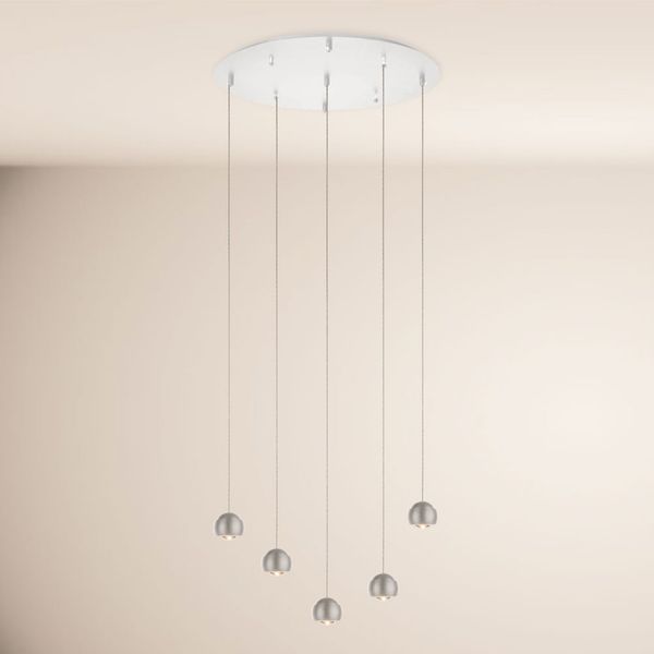 s.luce Beam LED Pendelleuchte 3- oder 5-flammig Modular Baldachin Aluminium
