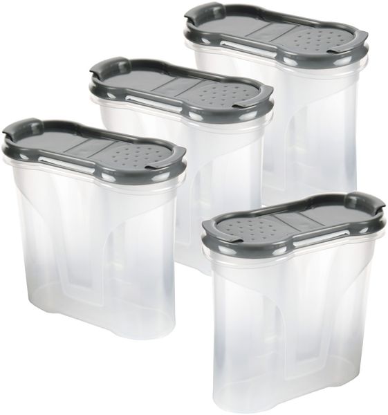Gewürzdosen 300ml ( 1er Pack - Anthrazit ) Aufbewahrungsboxen für Gewürze - Luftdichte Schüttdose aus BPA freien Kunststoff, Vorratsdose mit Deckel