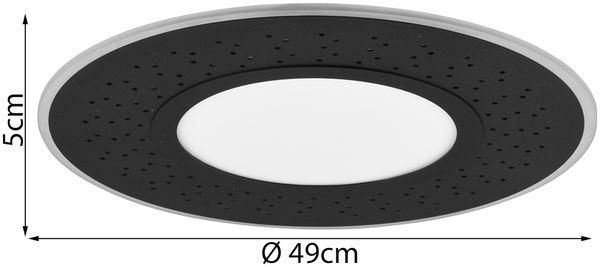 LED Deckenlampe, Metall, dimmbar, Fernbedienung, CCT, D 49cm Bild 3