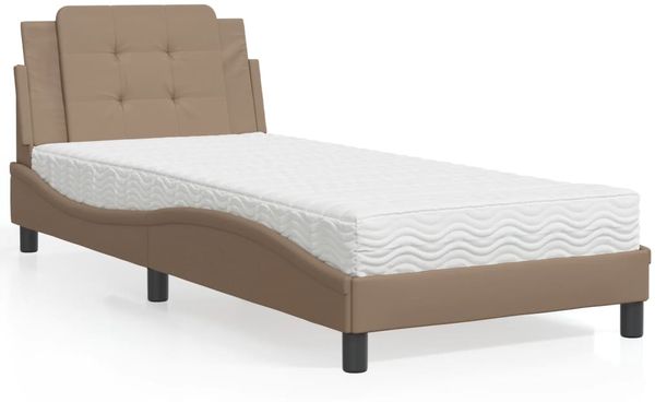 vidaXL Bettgestell ohne Matratze "Zadar" Cappuccino-Braun 100x200 cm Kunstleder 3208849