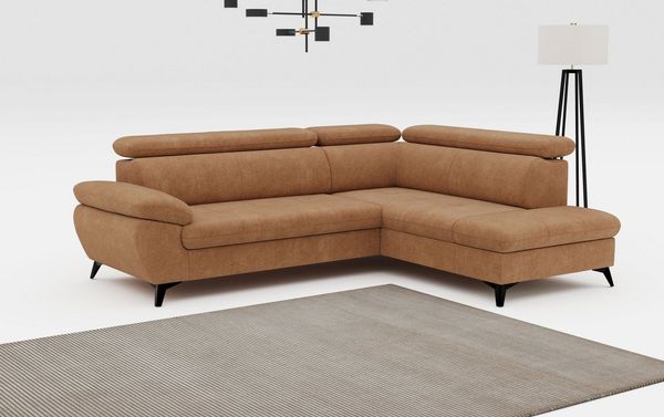COTTA Ecksofa Hudson L-Form, B: 256 cm, mit Kopfteilverstellung, optional Bettfunktion & Bettkasten