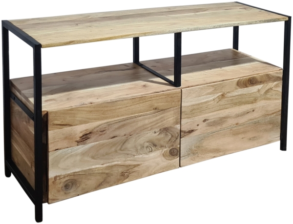 Sideboard Kommode Akazie 110x35x65 cm naturfarben Nagar III 76504007