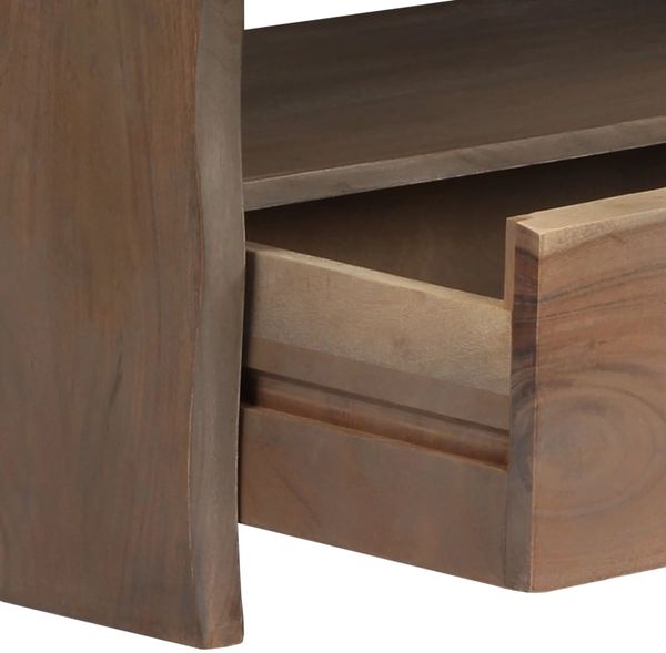 vidaXL Couchtisch Massivholz Akazie Naturkanten 90x50x40 cm Grau 246127 Bild 4