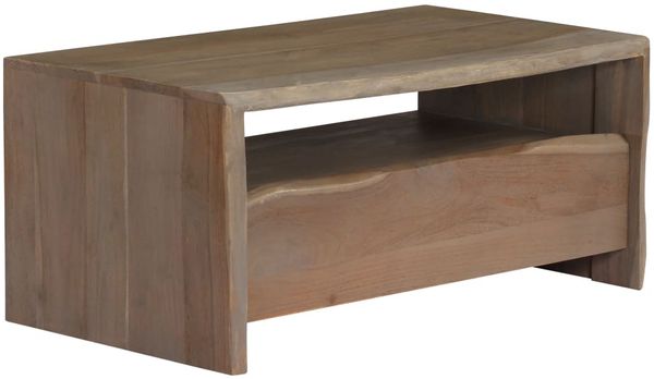 vidaXL Couchtisch Massivholz Akazie Naturkanten 90x50x40 cm Grau 246127 Bild 8