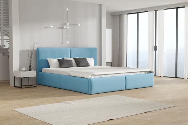 Polsterbett Doppelbett BERGEN Komplettset 140x200cm Stoff Magic Velvet Sky