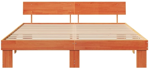 vidaXL Bettrahmen Wachsbraun 180 x 200 cm Massives Kiefernholz 872559 Bild 4