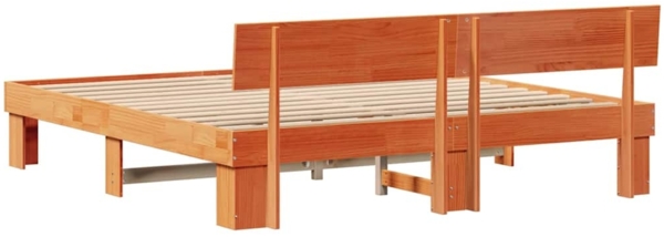 vidaXL Bettrahmen Wachsbraun 180 x 200 cm Massives Kiefernholz 872559 Bild 6