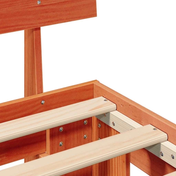 vidaXL Bettrahmen Wachsbraun 180 x 200 cm Massives Kiefernholz 872559 Bild 7