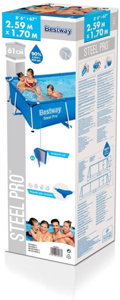 Bestway 'Steel Pro Frame Pool 259 x 170 x 61 cm' Swimmingpool rechteckig Bild 4