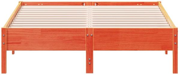 vidaXL Massivholzbett ohne Matratze Wachsbraun 120x190 cm Kiefernholz 842725 Bild 4