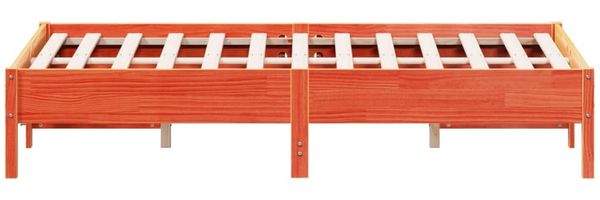 vidaXL Massivholzbett ohne Matratze Wachsbraun 120x190 cm Kiefernholz 842725 Bild 5