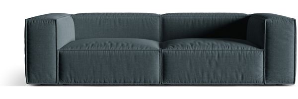Micadoni Sofa Nuria 4-Sitzer Strukturierter Stoff Dunkel Petrol