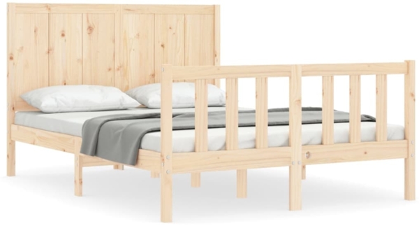 vidaXL Massivholzbett ohne Matratze 140x190 cm Kiefernholz 3192601