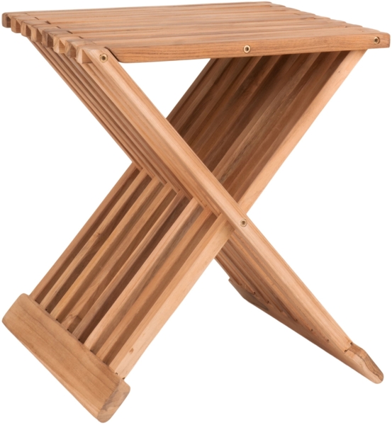 House Nordic Hocker, Teakholz, natur, 40x35x45 cm