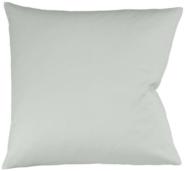 Fleuresse Mako-Satin Kissenbezug Bezug 80x80 cm uni mit RV 0978 silber
