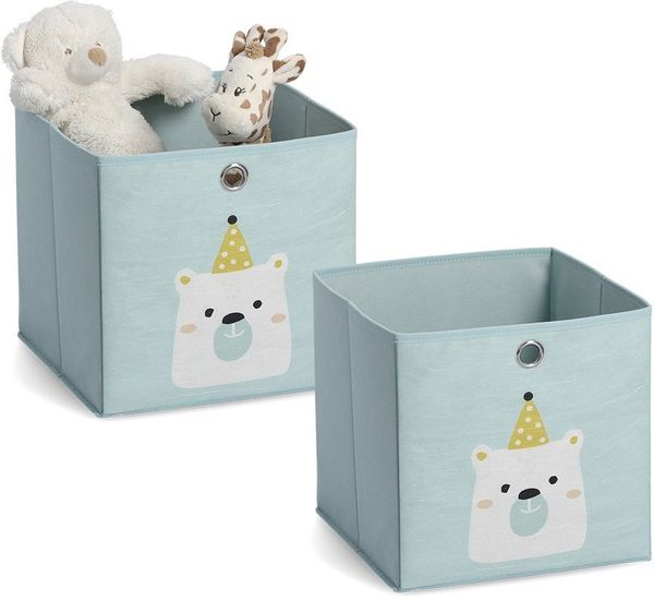 Zeller Present Organizer Icebear (Set, 2 St), Aufbewahrungsbox, platzsparend klappbar, Vlies