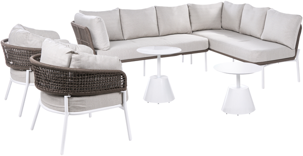 Gartensofa Set 7-Sitzer ROBELLA mit Tischen Beige Bild 4