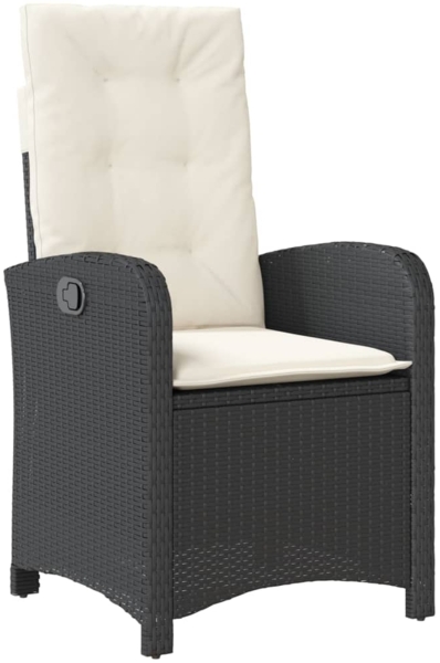 vidaXL 9-tlg. Garten-Essgruppe mit Kissen Schwarz Poly Rattan 3212250 Bild 2