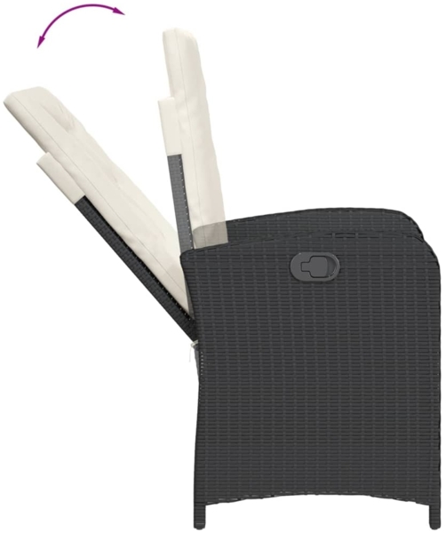 vidaXL 9-tlg. Garten-Essgruppe mit Kissen Schwarz Poly Rattan 3212250 Bild 4