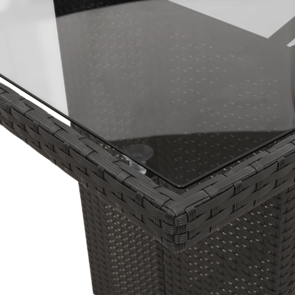 vidaXL 9-tlg. Garten-Essgruppe mit Kissen Schwarz Poly Rattan 3212250 Bild 7