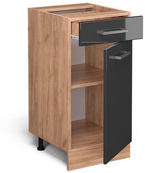 Vicco Küchenschrank Küchenzeile R-Line, Anthrazit Hochglanz, Schubunterschrank 40 cm, ohne AP Bild 3