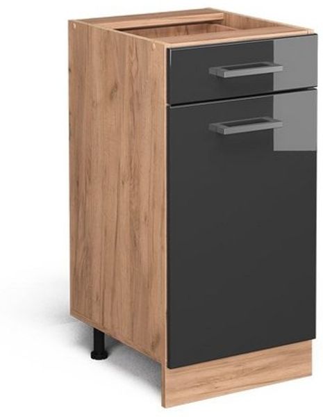 Vicco Küchenschrank Küchenzeile R-Line, Anthrazit Hochglanz, Schubunterschrank 40 cm, ohne AP Bild 4