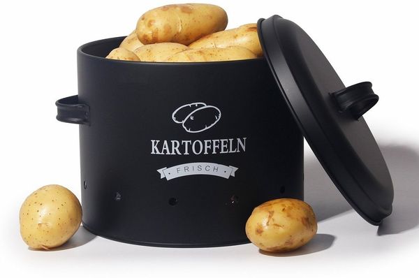 Zedelmaier Vorratsdose Aufbewahrung Kartoffeln Set für Kartoffeln,Zwiebeln,Knoblauch Metall, (TDYC-SET), Zwiebeltopf Kartoffeltopf Knoblauchtopf,Runde Form