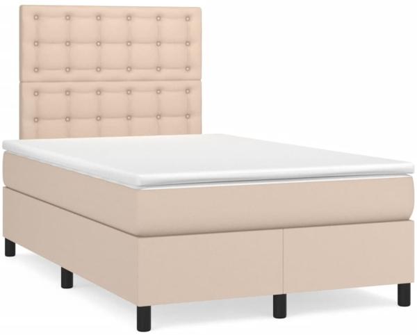 vidaXL Boxspringbett mit Matratze & LED Cappuccino-Braun 120x190 cm 3270298