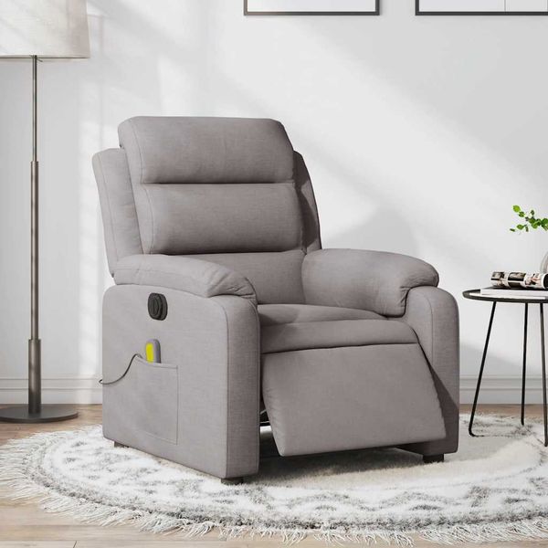 vidaXL Massagesessel Elektrisch Taupe Stoff 3204976