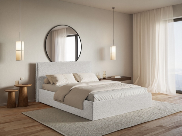 Selsey 'Softie Slim' Polsterbett 140×200 mit Lattenrost, Chenille, hellgrau Bild 3