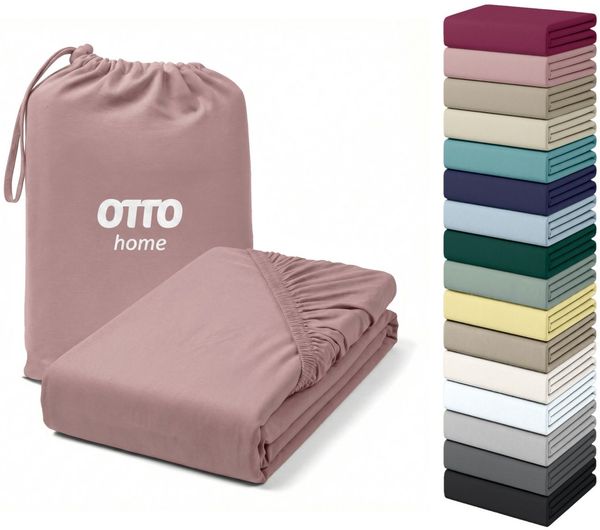 OTTO home Spannbettlaken Cremona, BASIC und PREMIUM Qualität, mit Elasthan, Baumwolle, Jersey (180 g/m), Gummizug: rundum, (1 Stück), Jersey Bettlaken ab Größe 90x200 cm, Strapazierfähig und langlebig