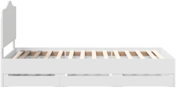 vidaXL Bettrahmen mit Schubladen Weiß 100 x 200 cm Ingenieurs Holz 3413443 Bild 9