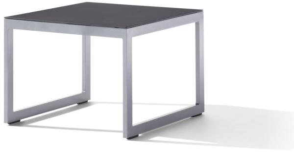 Sieger 602/A Loungetisch mit lackierter Glasplatte, Aluminium Graphit 60 x 44 x 60 cm