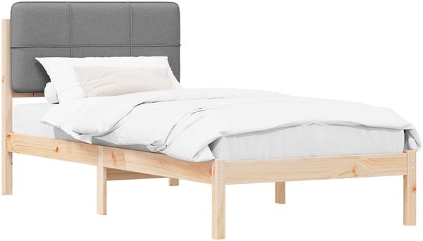 vidaXL Bettgestell mit gepolstertem Kopfteil Hellgrau 100 x 200 cm 877999 Bild 2