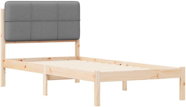vidaXL Bettgestell mit gepolstertem Kopfteil Hellgrau 100 x 200 cm 877999 Bild 4