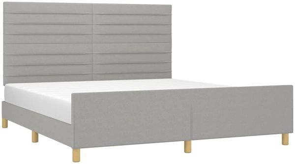 vidaXL Polsterbett mit Kopfteil Stoff Hellgrau 180x200 cm Bild 3