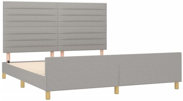 vidaXL Polsterbett mit Kopfteil Stoff Hellgrau 180x200 cm Bild 4