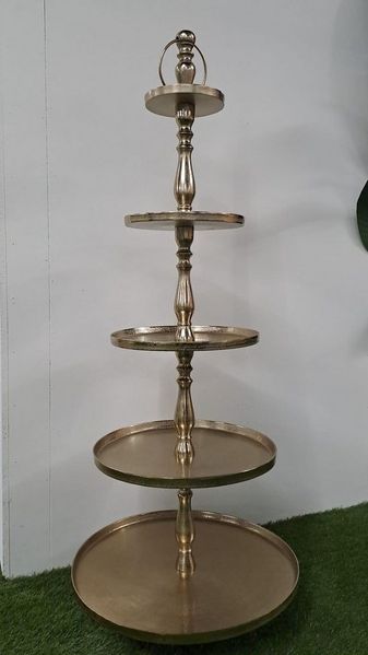 Lesli Living Dekoetagere Etagere Brush 140cm Aluminium gold 5Etagen Servierständer