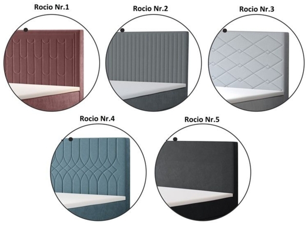 Boxspringbett Schlafzimmerbett ROCIO Nr. 5 Premium 180x200 cm in Stoff Schwarz Bild 3