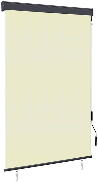 vidaXL Außenrollo 120 x 250 cm Cremeweiß 145965
