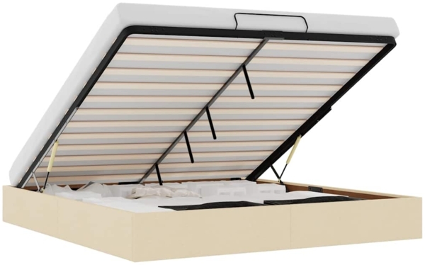 vidaXL Ottoman-Bett ohne Matratze Creme 180x200 cm Stoff 3310901