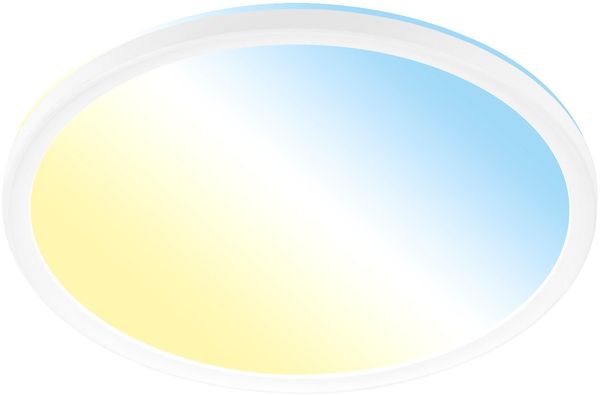 Briloner 'SLIM' LED-Deckenleuchte, Kunststoff weiß, 29 x 3 cm, dimmbar mit Fernbedienung