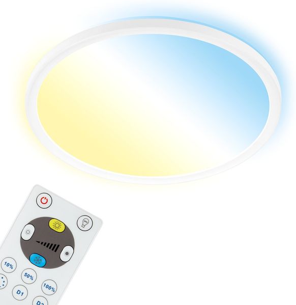 Briloner 'SLIM' LED-Deckenleuchte, Kunststoff weiß, 29 x 3 cm, dimmbar mit Fernbedienung Bild 3