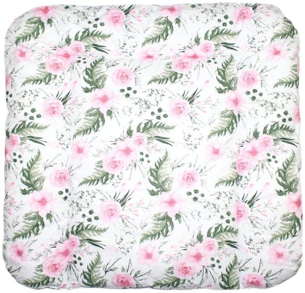 Baby Auflage Wickelauflage - Flowers - 70x50 cm 70x70 cm 70x85 cm Wickeltischauflage (70x50 cm)